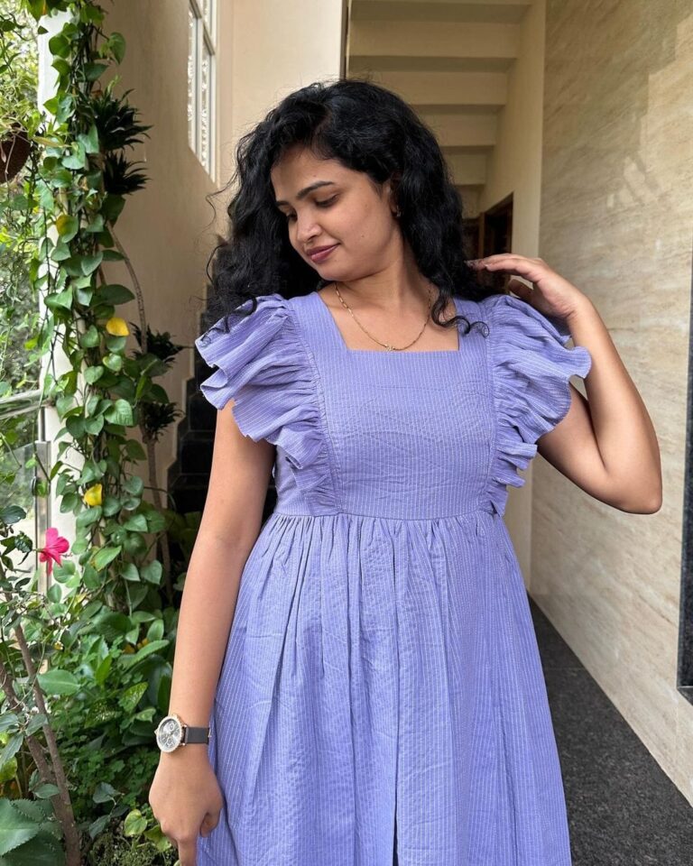 Lavender Katha Cotton Midi Dress