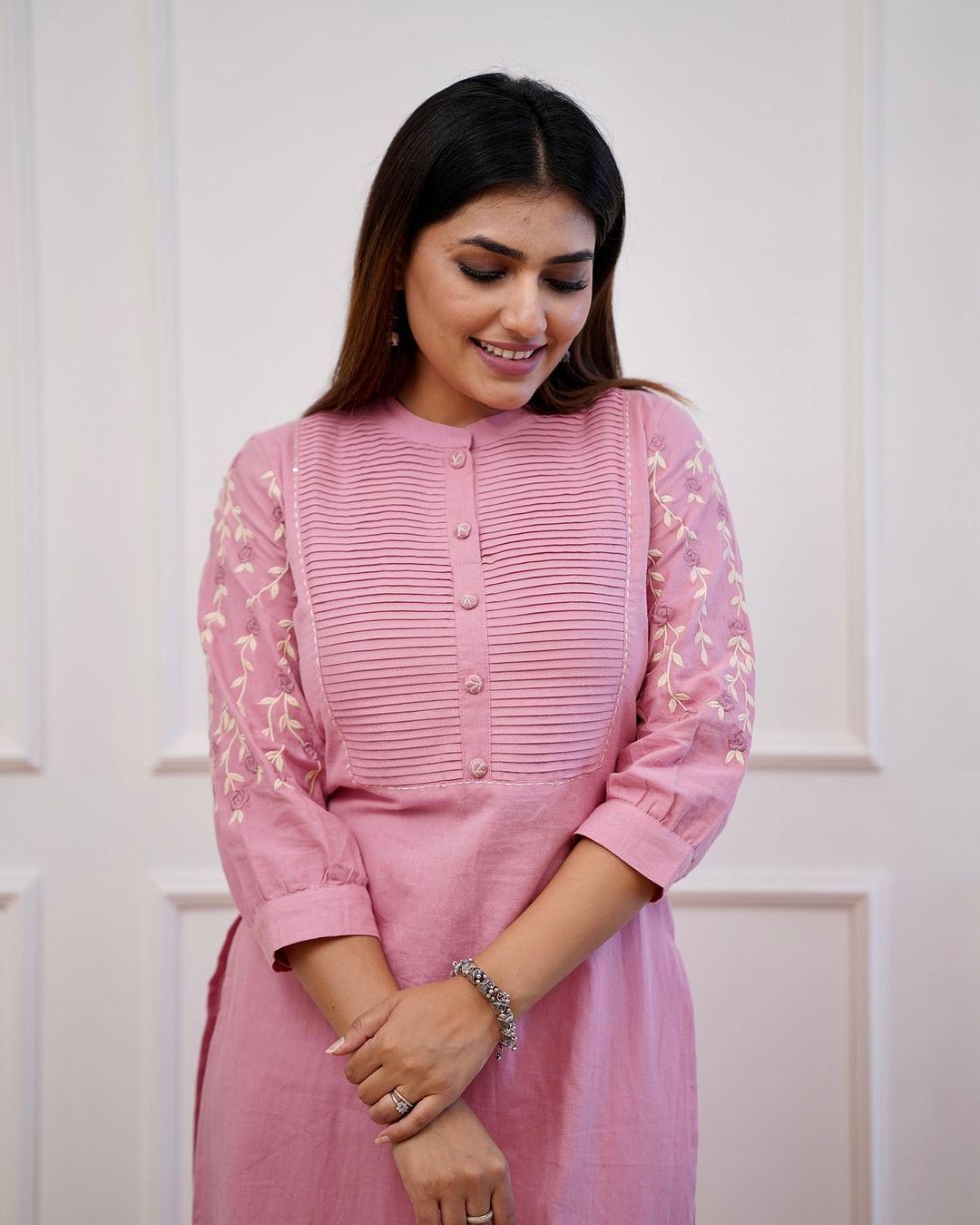 Trending Cotton Pink Kurta Pant Set