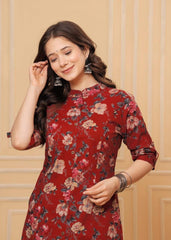 Trendy Floral Pattern Kurta Set