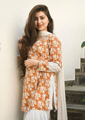 Stylish Anrakha Pattern Kurta With Dupatta Set