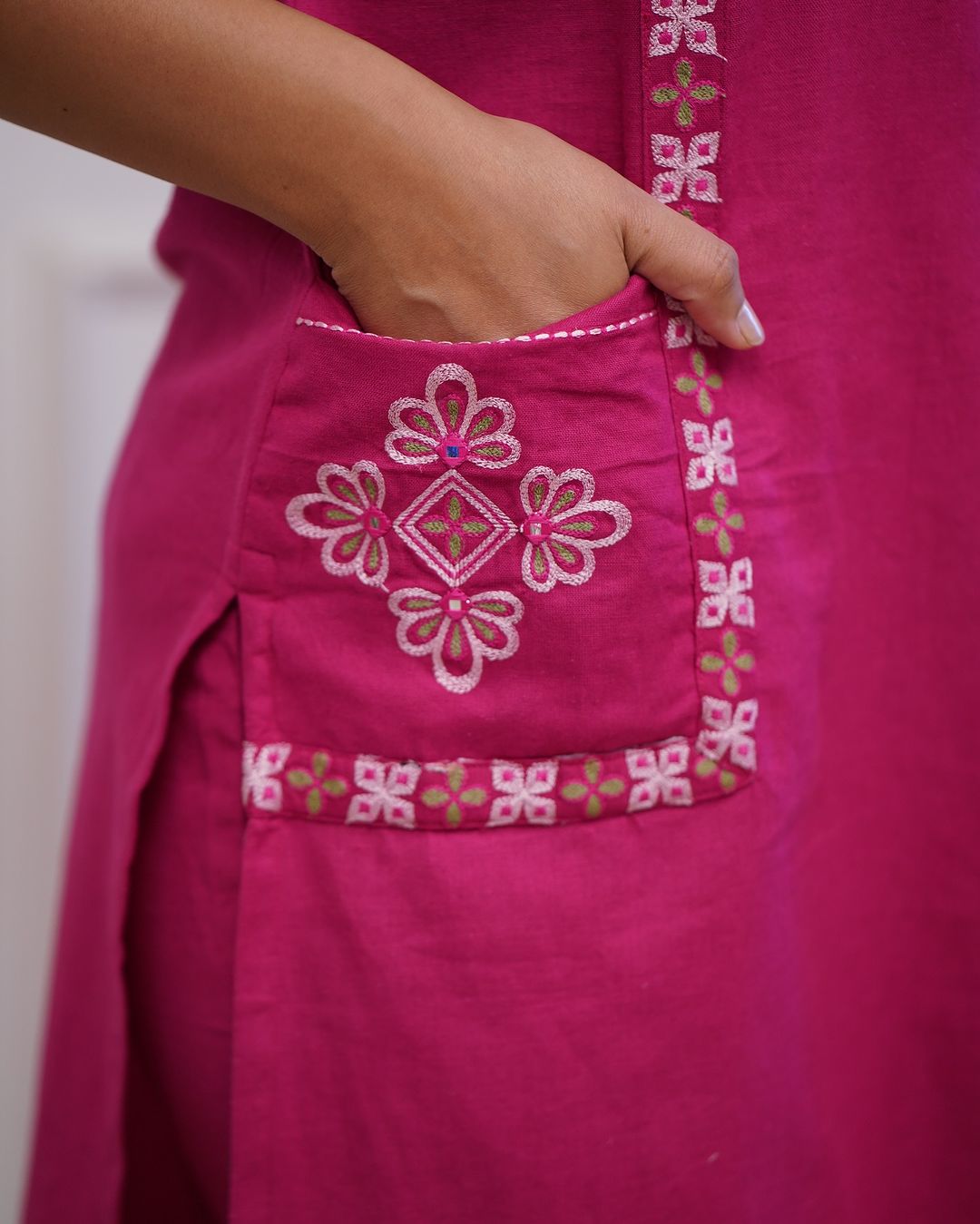 Trending Cotton Pink Kurta Pant Set