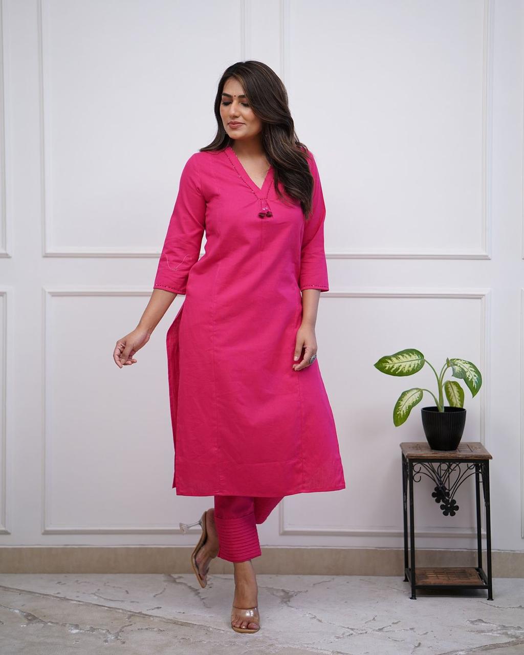 Festive Special Pink Kurta Set