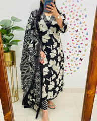 PM-Black-Dupatta Set