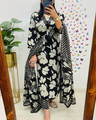 PM-Black-Dupatta Set