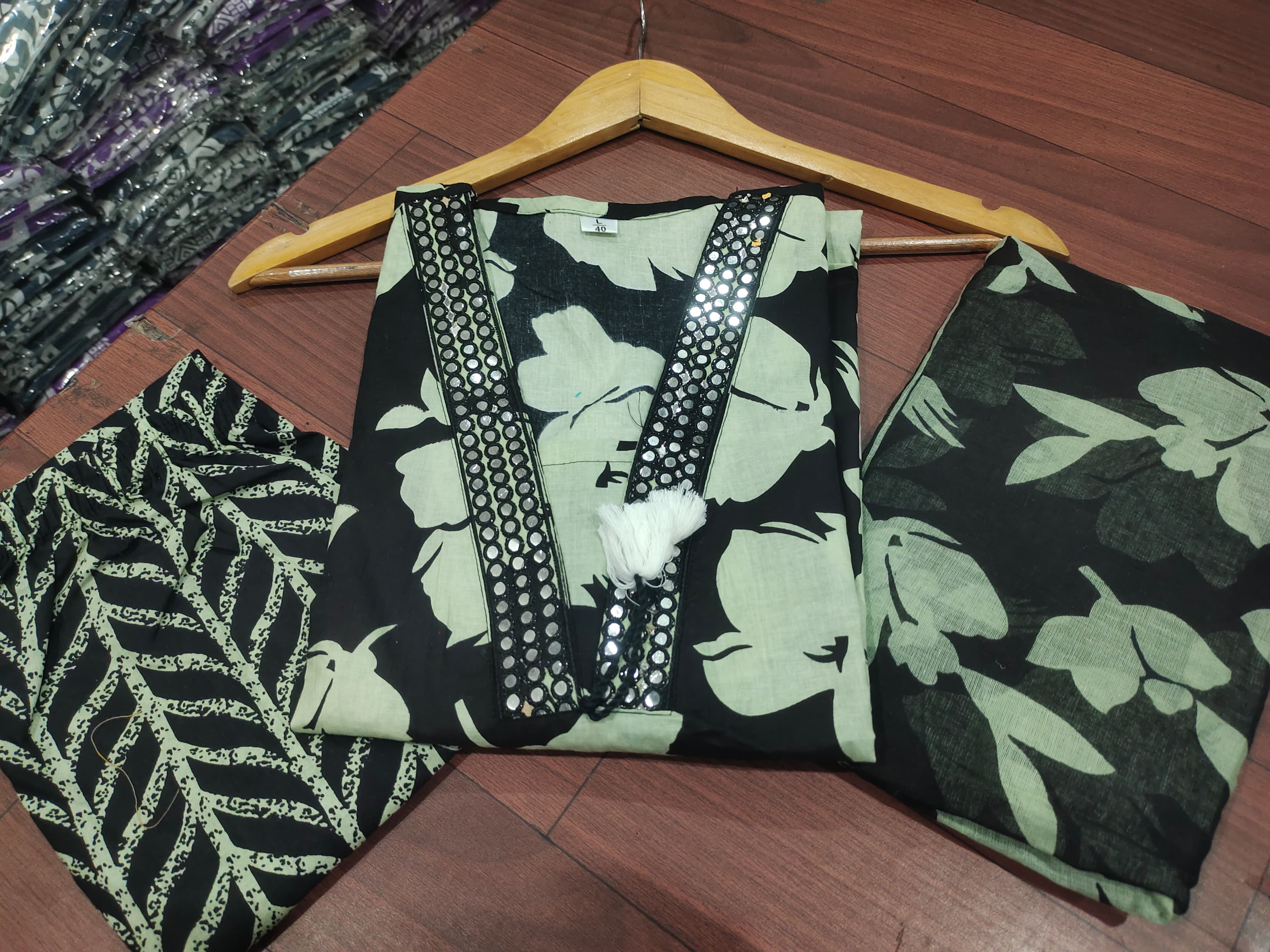 PM-Black-Dupatta Set