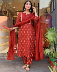 Premdhaga-Red-Dupatta Set