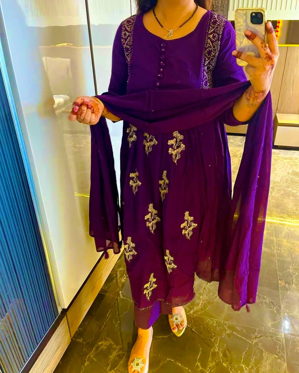 Premdhaga-Purple-Dupatta Set