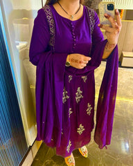 Premdhaga-Purple-Dupatta Set