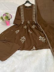 Premdhaga-Brown-Dupatta Set