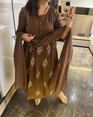 Premdhaga-Brown-Dupatta Set