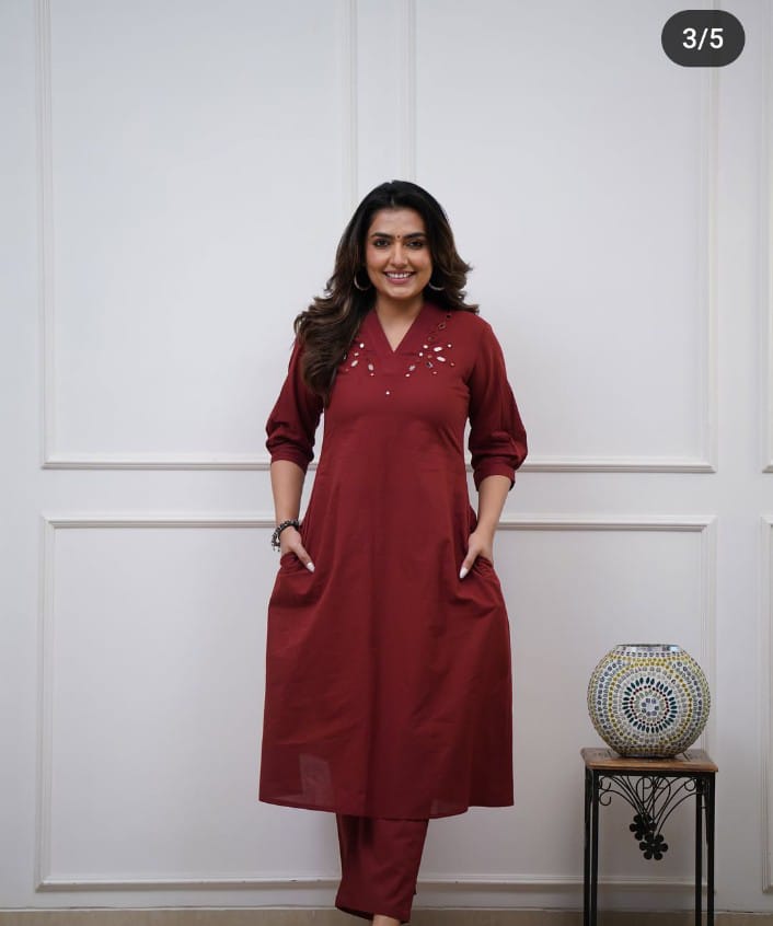 Premdhaga-Marron-Kurta Set