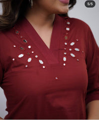Premdhaga-Marron-Kurta Set