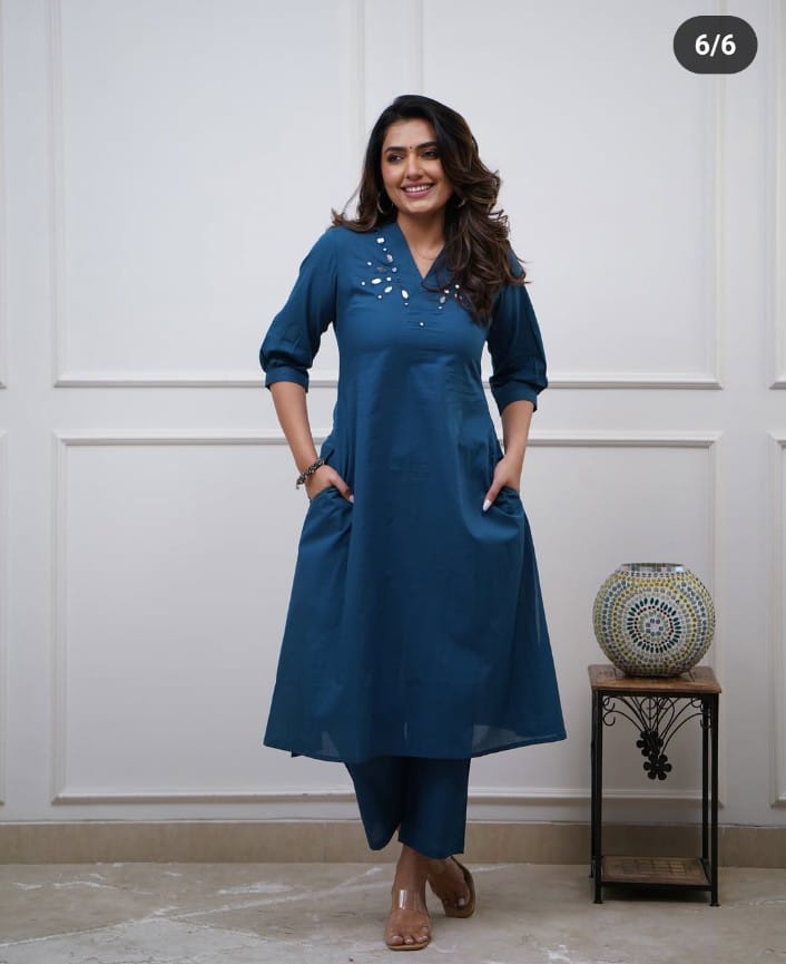 Premdhaga-Teal Blue-Kurta Set