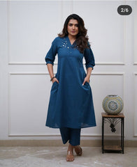 Premdhaga-Teal Blue-Kurta Set