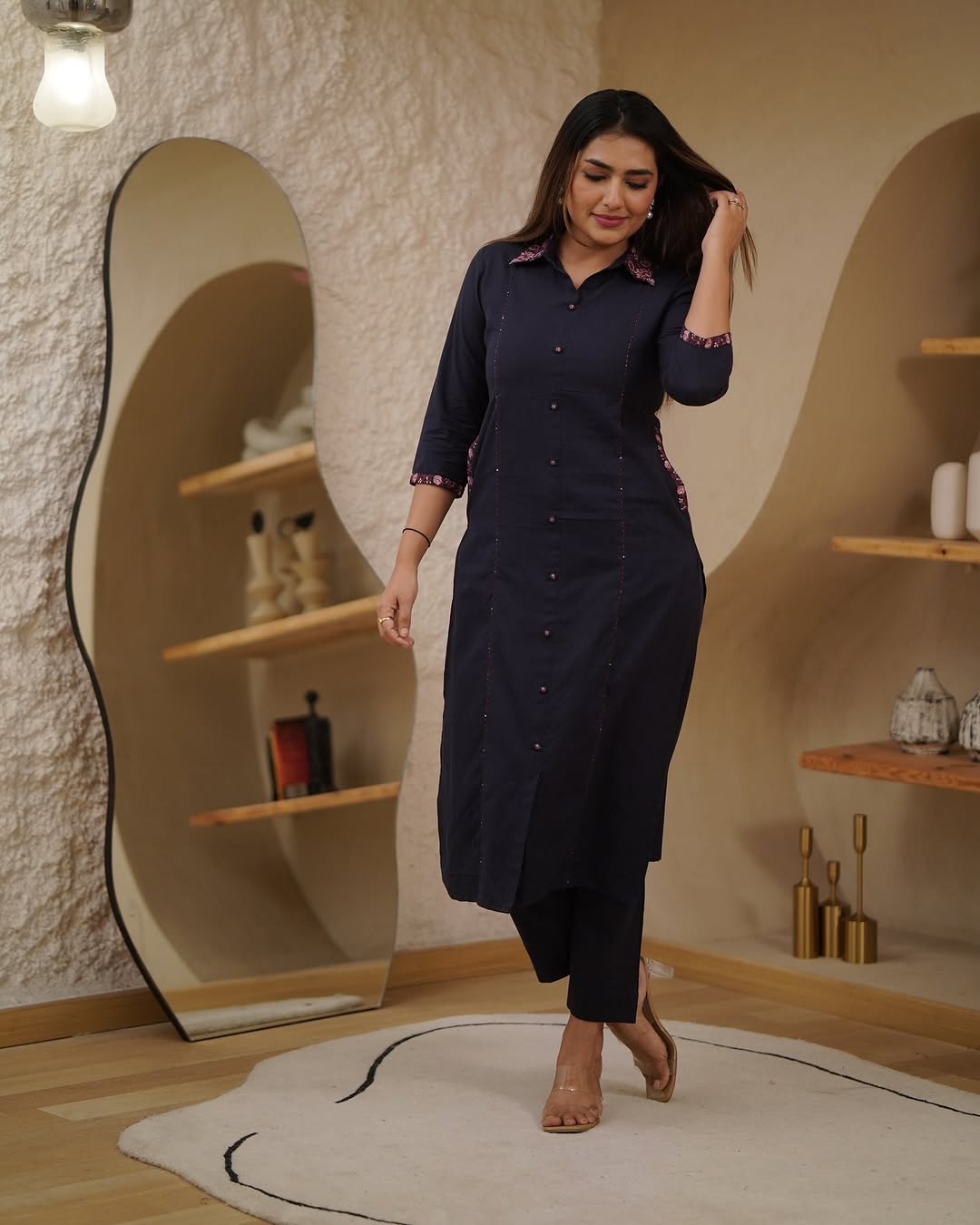 Dark Purple Kurta Set
