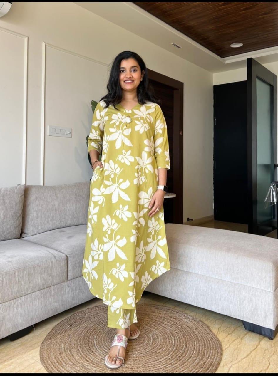 Premdhaga-Olive green-Co-Ord Set