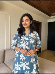 Premdhaga-Teal Blue-Co-Ord Set