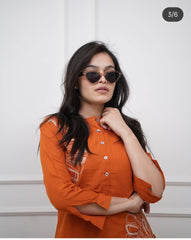 Premdhaga-Orange-Co-Ord Set