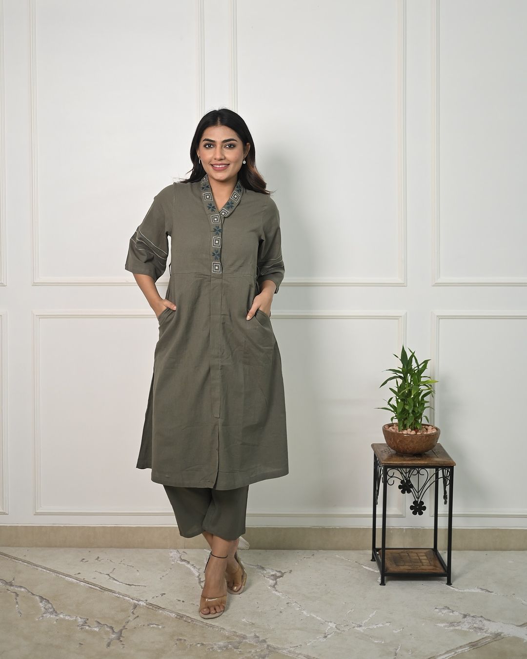Premdhaga-Grey-Co-Ord Set