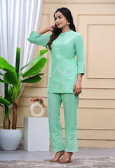 Premdhaga-Mint Green-Co-Ord Set