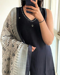 Premdhaga-Black-Dupatta Set