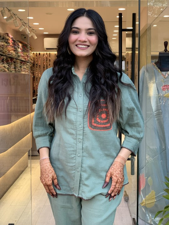 Premdhaga-Saga green-Co-Ord Set