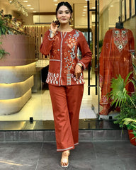 Premdhaga-Orange-Co-Ord Set
