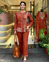 Premdhaga-Orange-Co-Ord Set