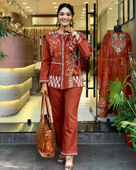 Premdhaga-Orange-Co-Ord Set