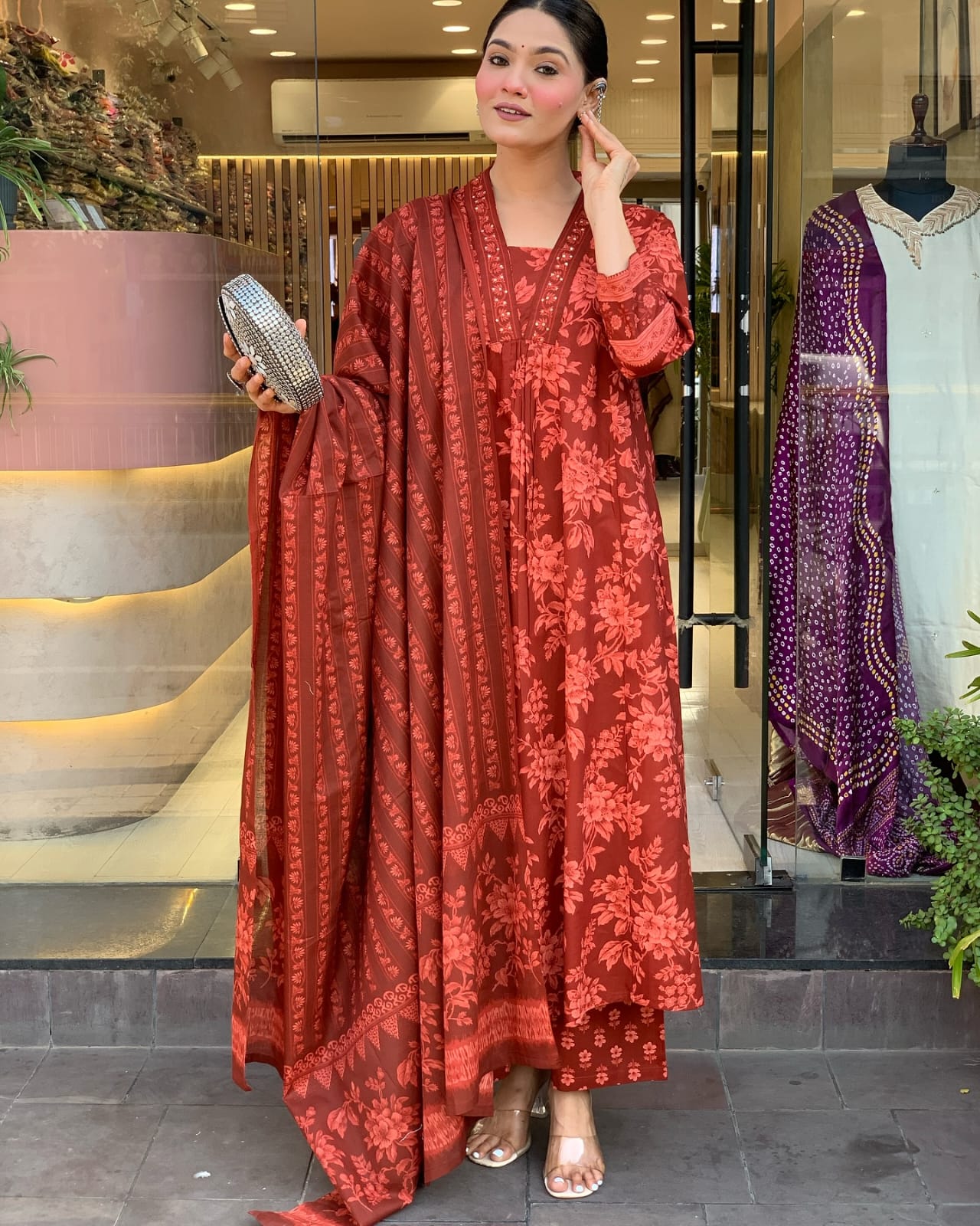 Premdhaga-Mughal-Block-Dupatta Set