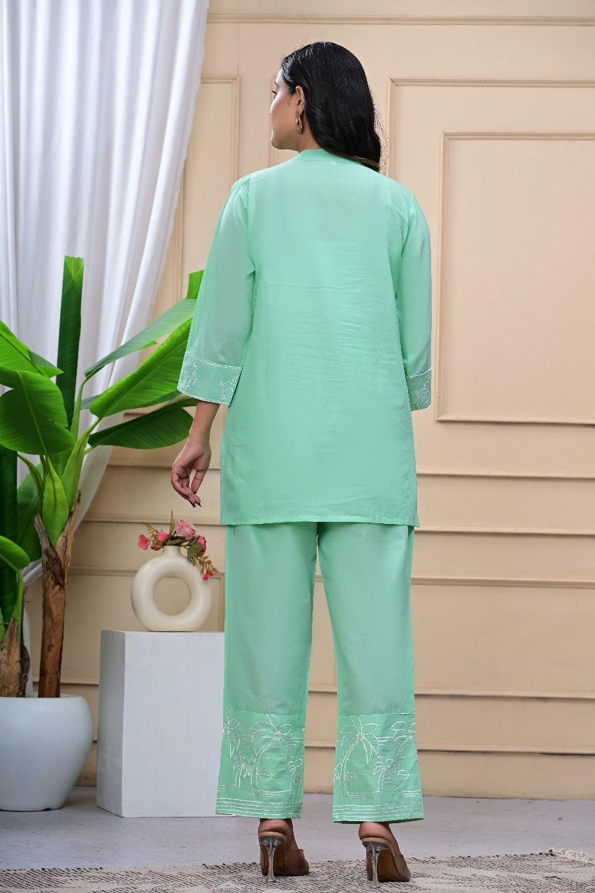 Premdhaga-Mint Green-Co-Ord Set