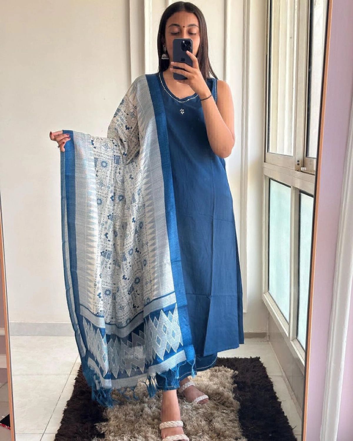 Premdhaga-Blue-Dupatta Set