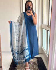 Premdhaga-Blue-Dupatta Set